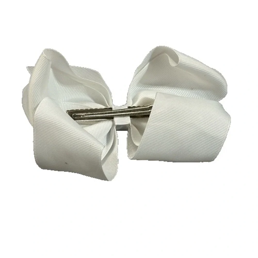 NEW‎ girls hair bows clip accessory white red heart